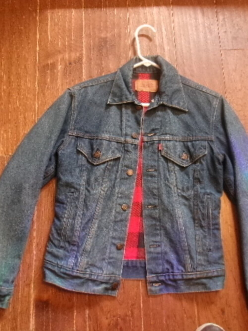 Mens vtg Levi's sm buffalo plaid lined levis jacket usa md